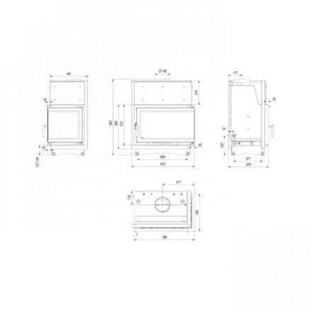 Каминная топка Kratki Oliwia/PW/BP/22/BS/W/Deco в Бресте