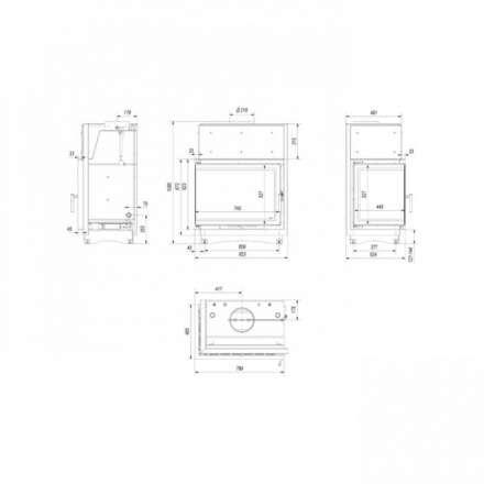 Каминная топка Kratki Amelia/PW/BL/24/BS/W/Deco в Бресте