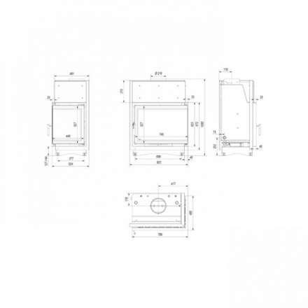 Каминная топка Kratki Amelia/PW/BP/24/BS/W/Deco в Бресте
