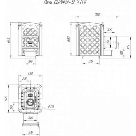 Печь для бани Теплодар Былина-12Ч (1.1) в Бресте