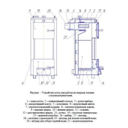 Твердотопливный котел Теплоприбор КС-Т-12,5 с РТ Амазонка бай фото в Бресте
