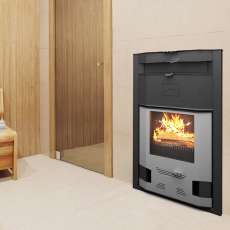 Отопительная печь со стеклом Теплодар Сиеста 30 фото в интерьере в Бресте