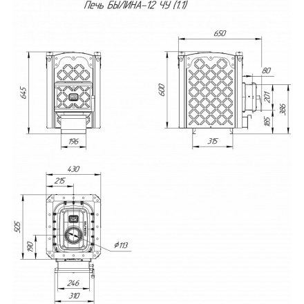 Печь для бани Теплодар Былина-12 ЧУ (1.1) в Бресте