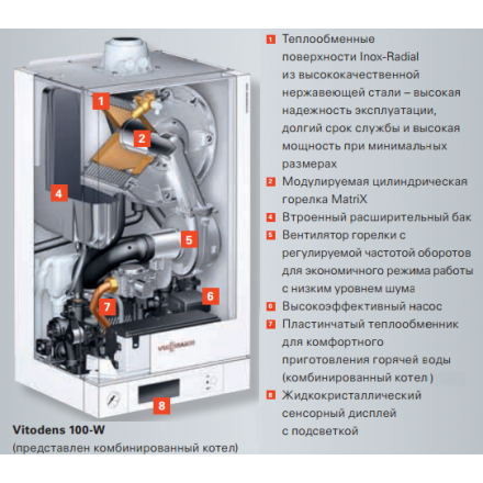 Конденсационный котел Viessmann Vitodens 100-W 35 кВт двухконтурный в Бресте
